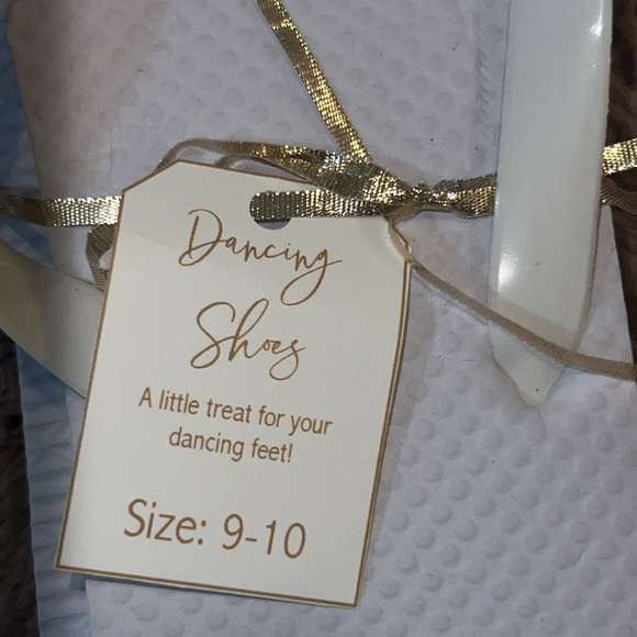 White plain flip flops sandals Dancing shoes take off heels to dance size 9-10 L - Picture 2 of 10